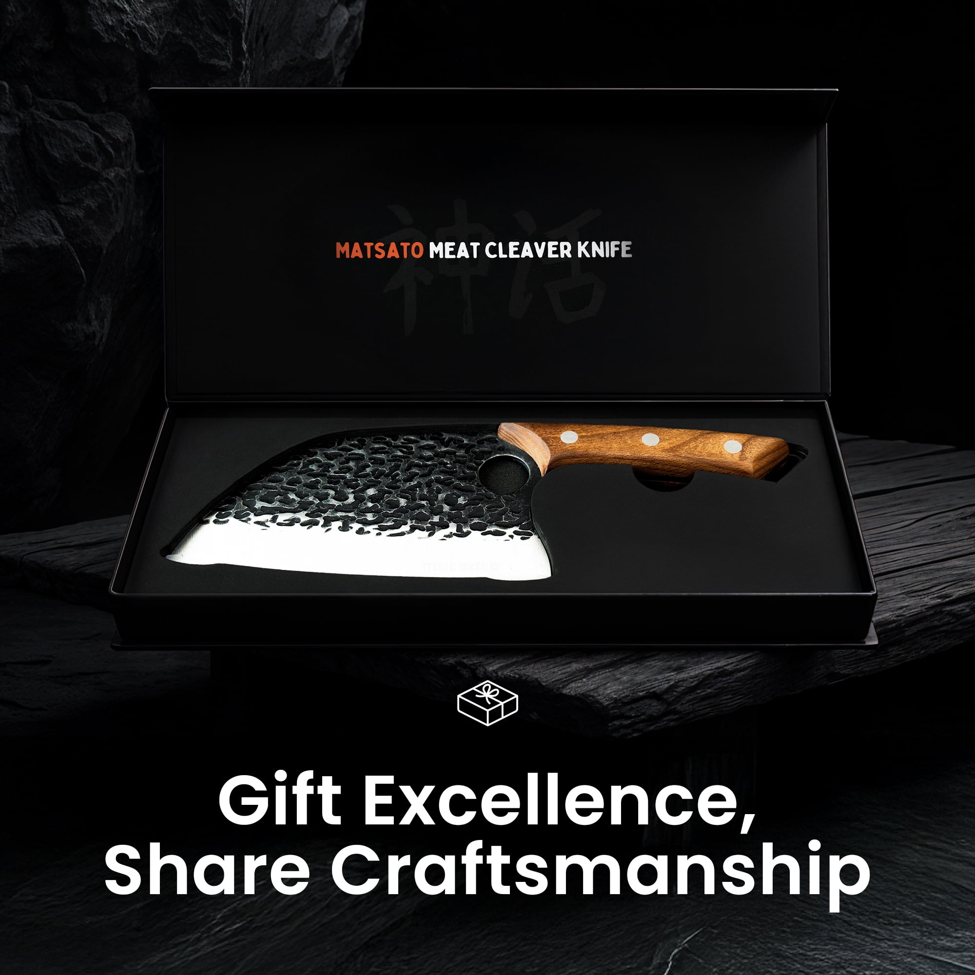 Matsato Cleaver Knife – 5.8 inch,  Japanese Steel Butcher Knife for Meat & Vegetables