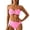 Pink, variant on Daznico Women's Bikini Set, Halter Bandeau Top with Metal Buckle High Waist Bottoms,XL