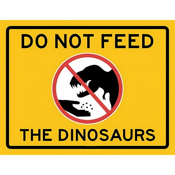 Do Not Feed the Dinosaurs Sign - Safety Metal Tin Sign 8"x12" - Garage Man Cave Wall Decor
