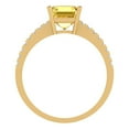 thumbnail image 4 of 2.7 ct Cushion Cut Simulated Yellow Diamond Solitaire with Simulated Diamond Accents 18K Yellow Gold Womens Engagement Ring, 4 of 5