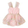 thumbnail image 1 of Barboteuse Sans Manches à Fleurs en Tulle Dos Nu pour Filles, 1 of 8