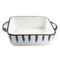thumbnail image 1 of Qeeadeea Rectangular Lasagne Pan With Handle, Small Ceramic Bakeware Pan For 1 Person, Porcelain Baking Dish Oven Proof-white-B-800ml 28oz, 1 of 7