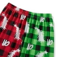 thumbnail image 5 of Christmas Family Matching Pajamas Set Xmas Tree Letters Print Tops+Plaid Pants Set Holiday Pjs Sleepwear Loungwear Outfit, 5 of 7