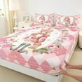 thumbnail image 3 of Manfei Christmas Nutcracker Twin Sheet Sets 3 Pieces, Girls Floral Blossom Twin Fitted Sheet, Pink Buffalo Plaid Flat Sheet, Luxury Bedroom Decor, 3 of 7