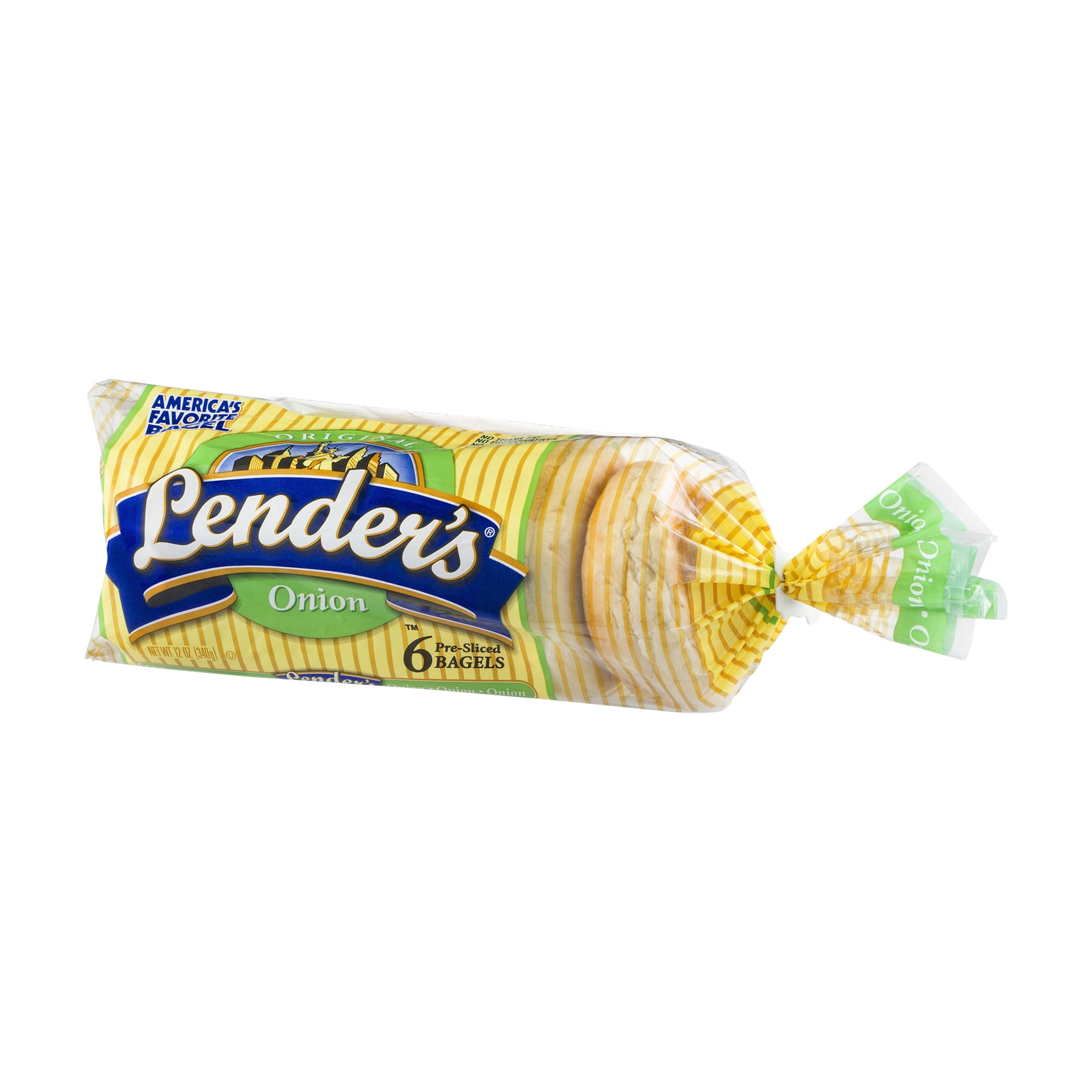 Lender's Frozen Original Onion Flavored 6 Ct Flour Based Bagels 12oz Plastic Bag