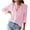 Pink, variant on Odeerbi Womens Tops Long Sleeve Shirts Blouses 2025 Casual Fashion Long Sleeve Turndown Collar Button Print T-shirt Green