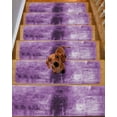 thumbnail image 2 of Purple Stair Treads for Wooden Steps Indoor Runner Rug Carpet, Retro Oil Painting Modern Abstract Art Aesthetics 10 Pieces Peel and Stick Staircase Step Treads Covers Washable Throw Door Mats, 30"x8", 2 of 5