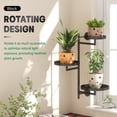 thumbnail image 2 of Window Rotating Plant Stand Shelf Indoor Black Metal Floating Shelves 3-Tier Wall Mount Plant Holders for Living Room Wall Planter Modern Home Decor for Gardening, 2 of 7