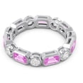 thumbnail image 3 of 5.00 Ct New Natural Diamond Pink Sapphire Gemstone Anniversary Eternity Band for her Solid 14K White Gold Size 6.5 by Diamond-Capitals, 3 of 8