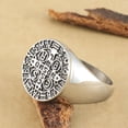 thumbnail image 3 of GHSDFBB Bague Religieuse en Acier Inoxydable Catholique St Benedict Exorcisme Signet Protection Démon Chasseur de Fantômes Bande Croisée avec Beaucoup de Lettres, Or, Argent Noir, 3 of 5