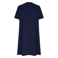 thumbnail image 6 of Wycnly Womens Dresses Casual Pocket Loose Comfy Breathable Swing Tunic Tshirt Short Dresses Summer Solid V-Neck Short Sleeve Formal Mini Dress Navy m, 6 of 7