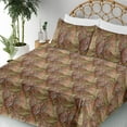 thumbnail image 3 of Ambesonne Autumn Leaves Fitted & Flat Sheet with Sham 3 Pcs Set, Fall Forest Leaf Art, Twin, Pale Ruby Peacock Green, 3 of 5