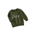 thumbnail image 1 of FOCUSNORM Chandail en Molleton Chaud pour Bébé Garçon Manches Longues Col Rond Broderie Lettre Chandail Col Rond Haut pour Vêtements d'Hiver Automne, 1 of 9