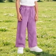 thumbnail image 2 of SONXAHE Toddler Boys Cotton Gauze Pants Solid High Waist Wide Leg Straight Fit Breathable Trousers,Purple, 2 of 6
