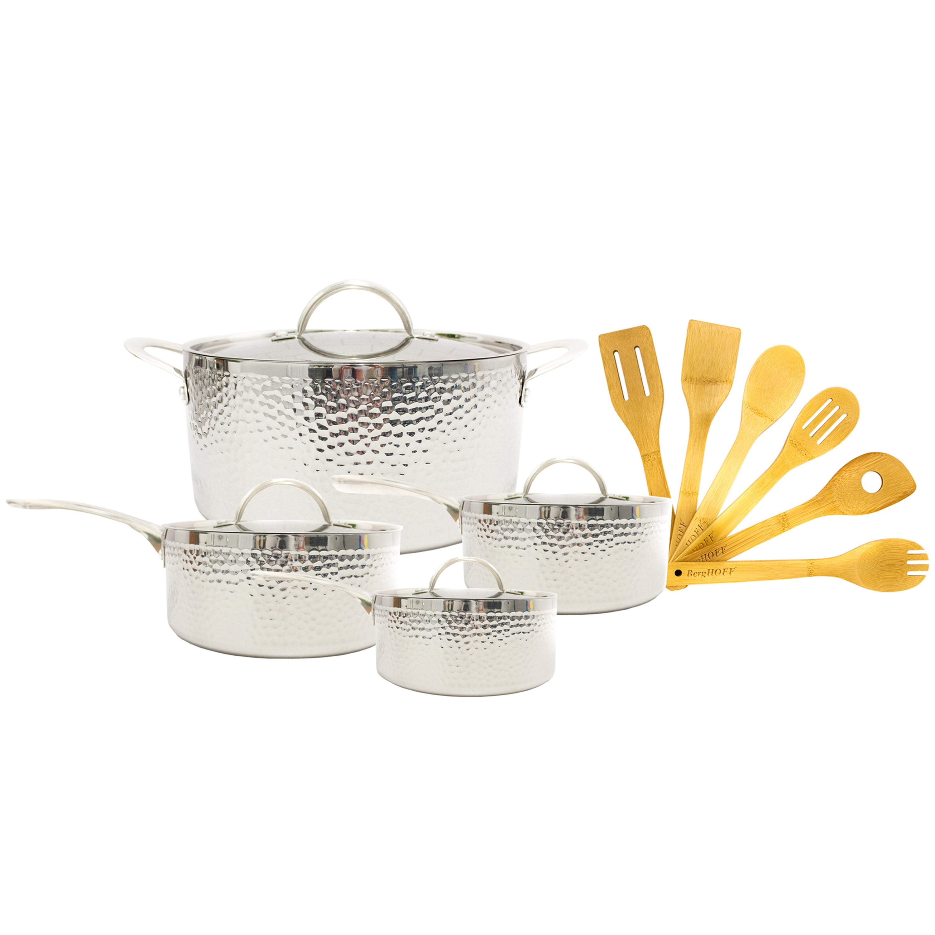 BergHOFF Vintage TriPly 18/10 Stainless Steel 13Pc Cookware Set, Hammered