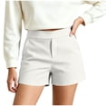 thumbnail image 2 of Zynoxe Shorts for Women with Pockets Comfort Stretch Elastic Waistband Womens Shorts Relaxed Mid Rise Straight Leg Shorts Versatile Casual Solid Color Summer Shorts L, 2 of 6