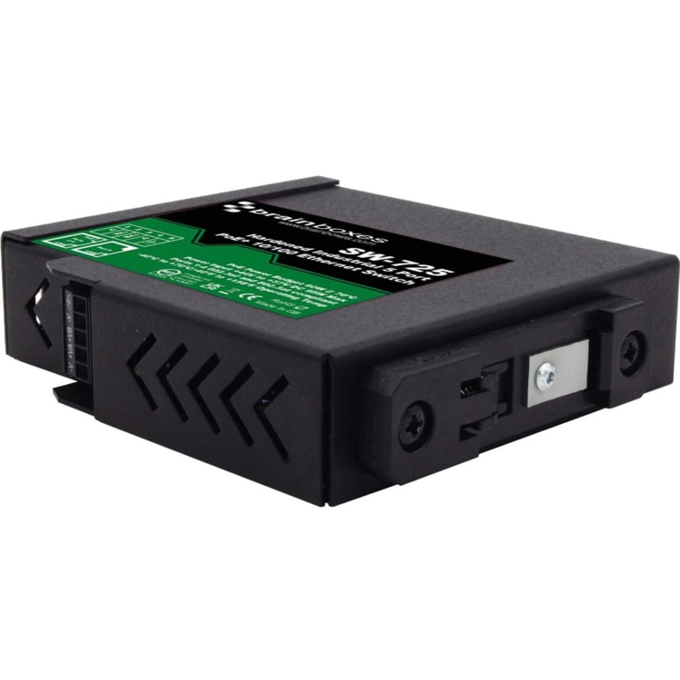 Brainboxes Hardened Industrial 5 Port PoE+ 10/100 Ethernet Switch SW725