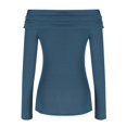 thumbnail image 3 of Oplxuo Womens Ruched Off the Shoulder Fitted Shirt Elegant Long Sleeve Pullover Tops Solid Fall Y2K Tight Going Out T Shirts, 3 of 4