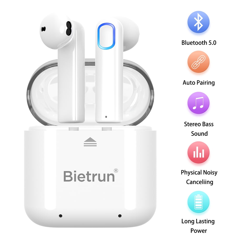 Wireless Earbuds Bluetooth Headphones Built-in Handsfree Mic and Charging Case Noise Cancelling HD Stereo Sport Bluetooth Headset,in-Ear Headphones for iPhone Airpods Android Samsung