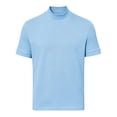 thumbnail image 4 of Mens Mock Neck T Shirts Short Sleeve Mock Turtleneck Undershirt Loose Fit Summer Casual Basic Tees Light Blue, 4 of 8