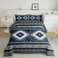 thumbnail image 2 of jejeloiu Rustic Western Aztec Bedding Comforter Set,Bohemian Geometric Pattern Twin Comforter Sets,Deepblue White Gray Bedding Set For Kids,Luxury Bedroom Decor Reversible,2 Pieces, 2 of 8