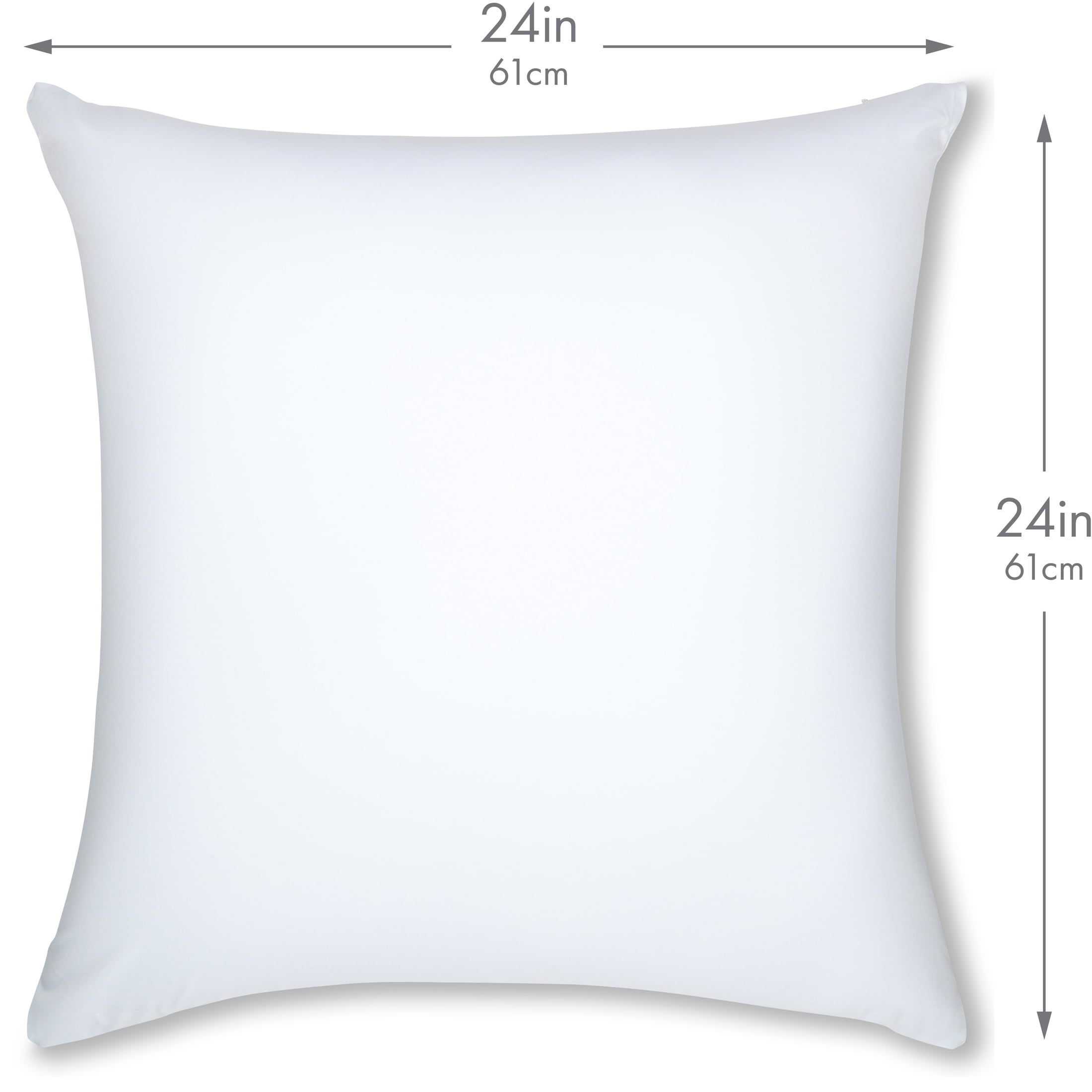24" x 24" Throw Pillow – White: 1 PCS Luxurious Premium Microbead Pillow With 85/15 Nylon/Spandex Fabric. Forever Fluffy, Outstanding Beauty & Support. Silky, Soft & Beyond Comfortable