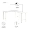 thumbnail image 4 of Pemberly Row 60W L Shaped Computer Desk w/ Metal Legs in White - Engineered Wood, 4 of 6