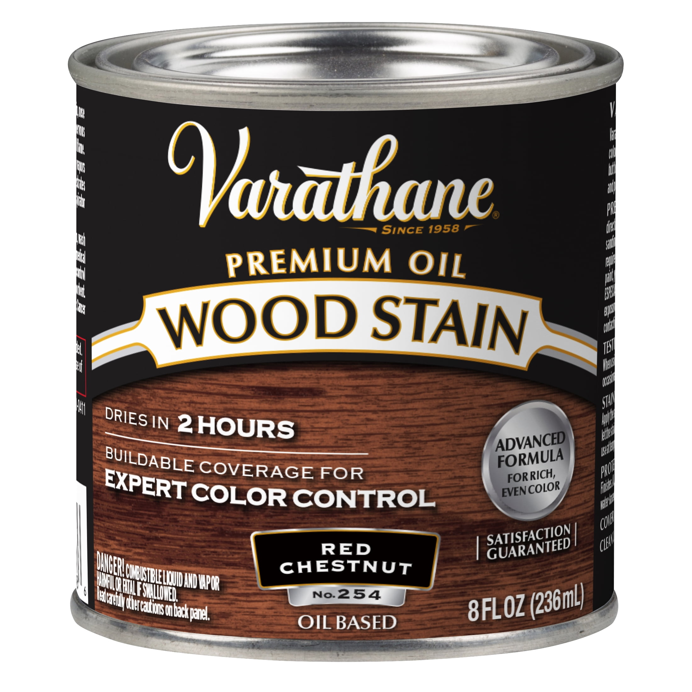 4 Pack, Red Chestnut, Varathane Premium Oil-Based Interior Wood Stain-211802, Half Pint