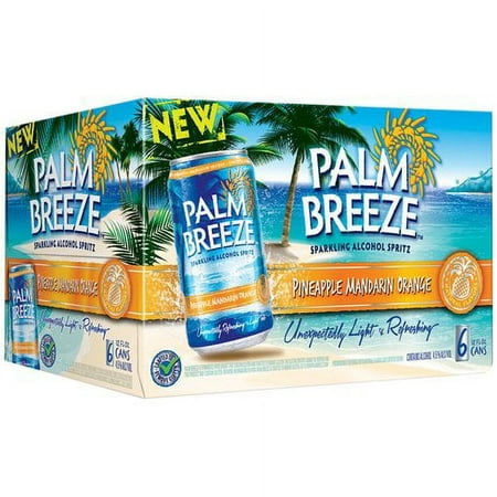Palm Breeze Pineapple Mandarin Orange Sparkling Alcohol Spritz, 12 fl oz, 6 pack