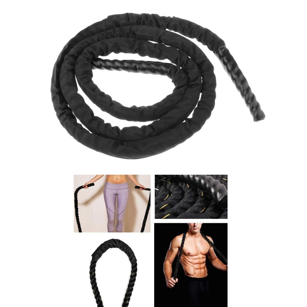 DimyFew 3m Fitness Heavy Jump Rope Weight Battle Power Skipping Ropes Outdoor Sports Gym Black Upgrade