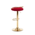 thumbnail image 5 of 25-33 Inch Velvet Bar Stools, Counter Height Adjustable Swivel Modern Industrial Style Chairs with Back & Golden Metal Base, Stools Chair with Footrest for Home Kitchen Island, Pub(Wine Red,Set of 8), 5 of 9