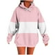 thumbnail image 2 of Ailaofu Women's Long sleeves Color Block Hoodie Tops Cute Casual Drawstring Loose Lightweight Pullover, 2 of 5