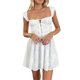 thumbnail image 3 of Lucakuins - Mini vestido de verano para mujer, sin mangas, lazo frontal, busto fruncido, estampado floral, vestido corto de línea A, ropa de playa Lucakuins  moda, 3 of 8