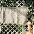 thumbnail image 6 of Vintage Linen Window Drapes Tassels Sheer Cream Beige Tier Curtains Cafe Kitchen Net Short Curtains Panels Rod Pocket Valance, 6 of 8