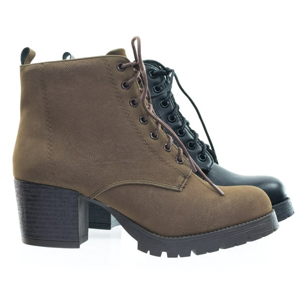 SODA - Nevitt by Soda, Lace Up Military Combat Ankle Boots w Lug Sole ...