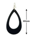 thumbnail image 3 of Women's Smooth Faux Leather Hollow Teardrop Dangle Pierced Earrings, Black/Gold-Tone, 3 of 3