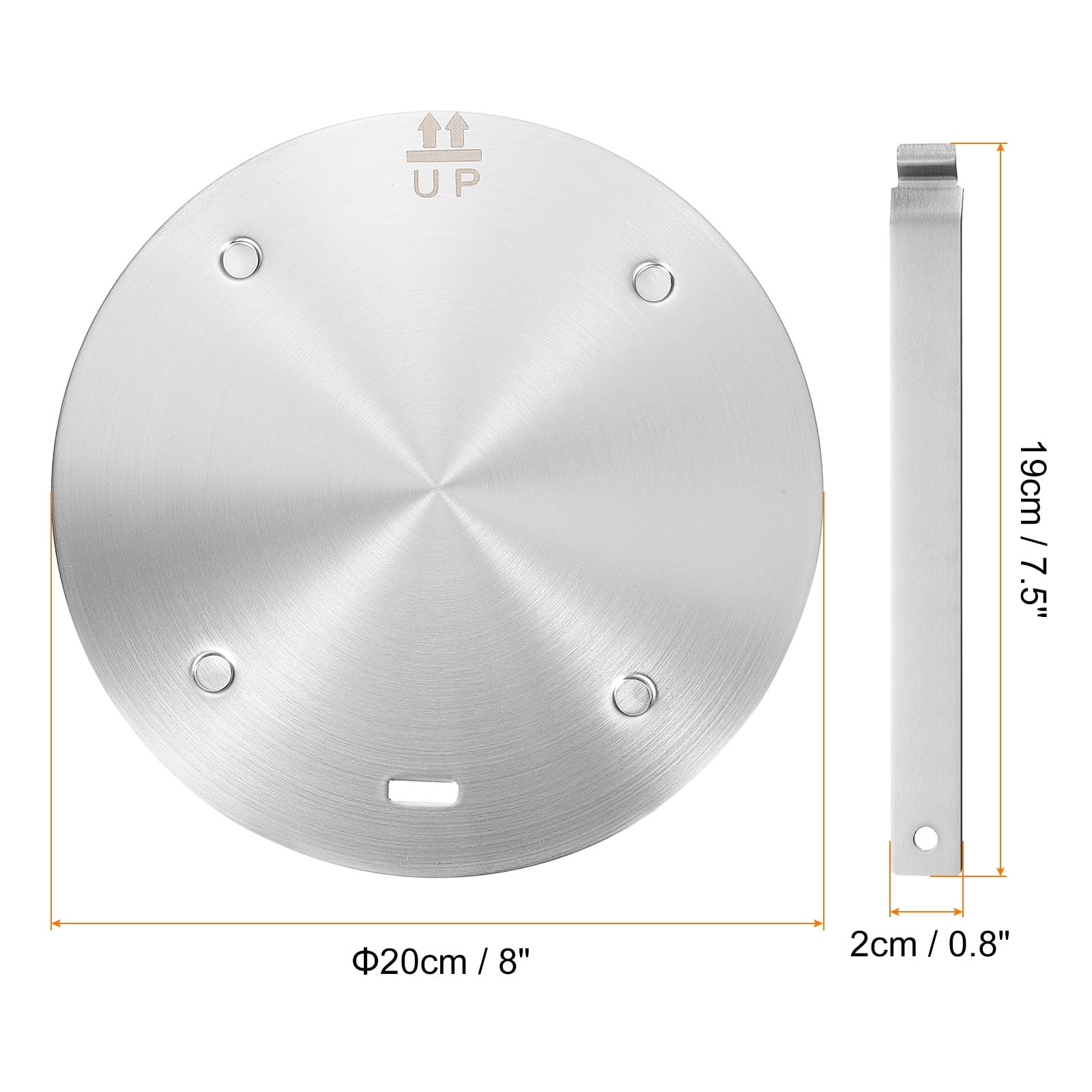 Unique Bargains Heat Diffuser Plate for Gas Stove Induction Adapter with Handle 8in Silver