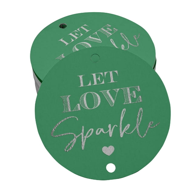 Inkdotpot Let Love Sparkle Wedding Bottle Tag Real Silver Foil Favor Hang Tags Pack Of 50