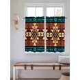 thumbnail image 6 of Kitchen Curtains 54 Inches length, Turquoise Red Window Treatment Curtain Drapes, Southwest American Native Abstract Pattern Thermal Insulated Drapes for Basement Hotel RV, 42"x54", 2 Panels, 6 of 7