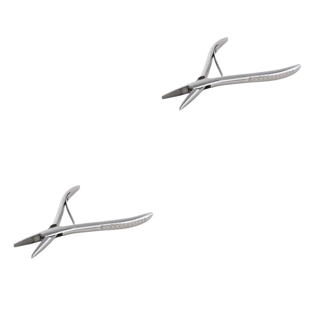 Soidarity Silver Stainless Steel Hair Extension Pliers for Micro Ring 2piezas Forma plana