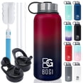 thumbnail image 1 of BOGI 32oz Insulated Water Bottle, Double Wall Vacuum Stainless Steel Water Bottle with Straw and 3 Lids, Sweat-Proof Wide Mouth Metal Water Bottle Ke, 1 of 9