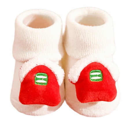 

jsqnanchi 1 Pair Cute Baby Socks Winter Thickening Anti Slip Newborn Floor Socks