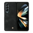 thumbnail image 5 of Compatible with Samsung Galaxy Z Fold 4 Case, Retro Shockproof PU Leather + Hard PC Shell Ultra Thin Slim Durable Protective Phone Case Cover for Samsung Galaxy Z Fold 4 5G 2022, Black, 5 of 11