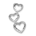 thumbnail image 3 of 10K White Gold 1/10ct. Diamond Triple Heart Chain Slide, 3 of 4