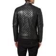 thumbnail image 2 of Men Quilted Leather Jacket Slim Fit Biker Motorcycle Genuine Black Lambskin Jacket A789, 2 of 3