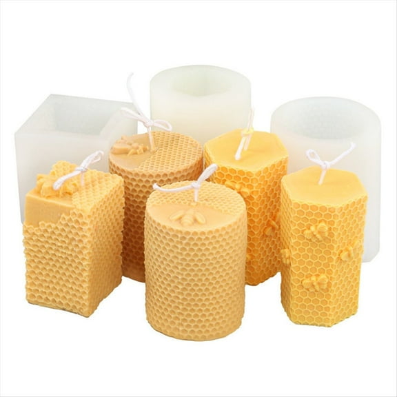 Silicone Honeycomb Candle Mold Round Hexagonal Square 6-Sided