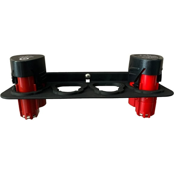 Battery Holder for Milwaukee M12, Mount 4 Slot Milwaukee m12 Battery Holder, 12V Battery Holder Milwaukee, Battery Storage for Milwaukee (1pc Red)