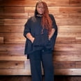 thumbnail image 6 of Women’s Black Plus Size Oversized Poncho Hoodie Set, 6 of 7