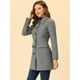 thumbnail image 3 of Allegra K Abrigo de invierno con cuello de piel sintética de un solo pecho para mujer Gris S, 3 of 6