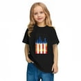 thumbnail image 5 of ZACPNCV Girls 4th of July T-Shirt USA Tees Stars Crew Neck Short Sleeve Striped Shirts Kids Flag Clothes Black 5-6 Years, 5 of 9